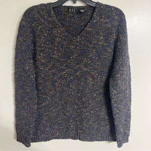 Women's Roe V-neck Wool Acrylic Blend Sweater Size Large Multicolor